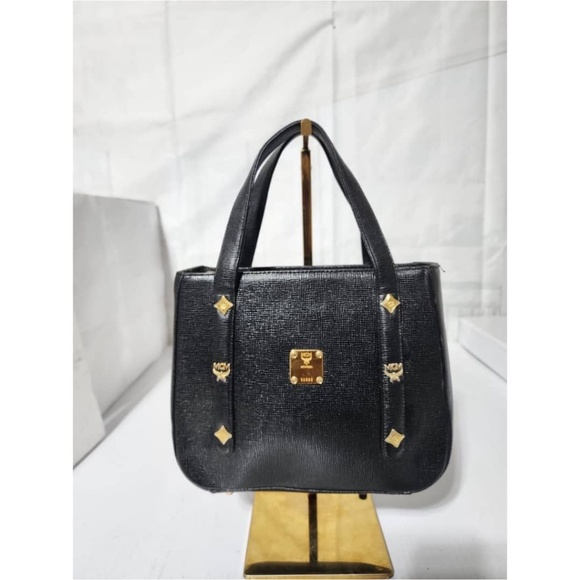 Authentic MCM Vintage Small Tote Bag Black - Picture 1 of 12